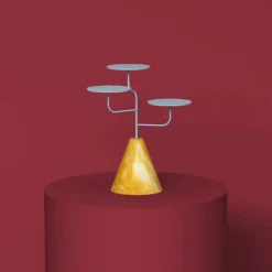 Condiviso 3-Tier Baby Blue/Giallo Siena Serving Stand