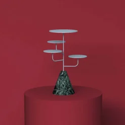 Condiviso 4-Tier Baby Blue/Green Guatemala Serving Stand