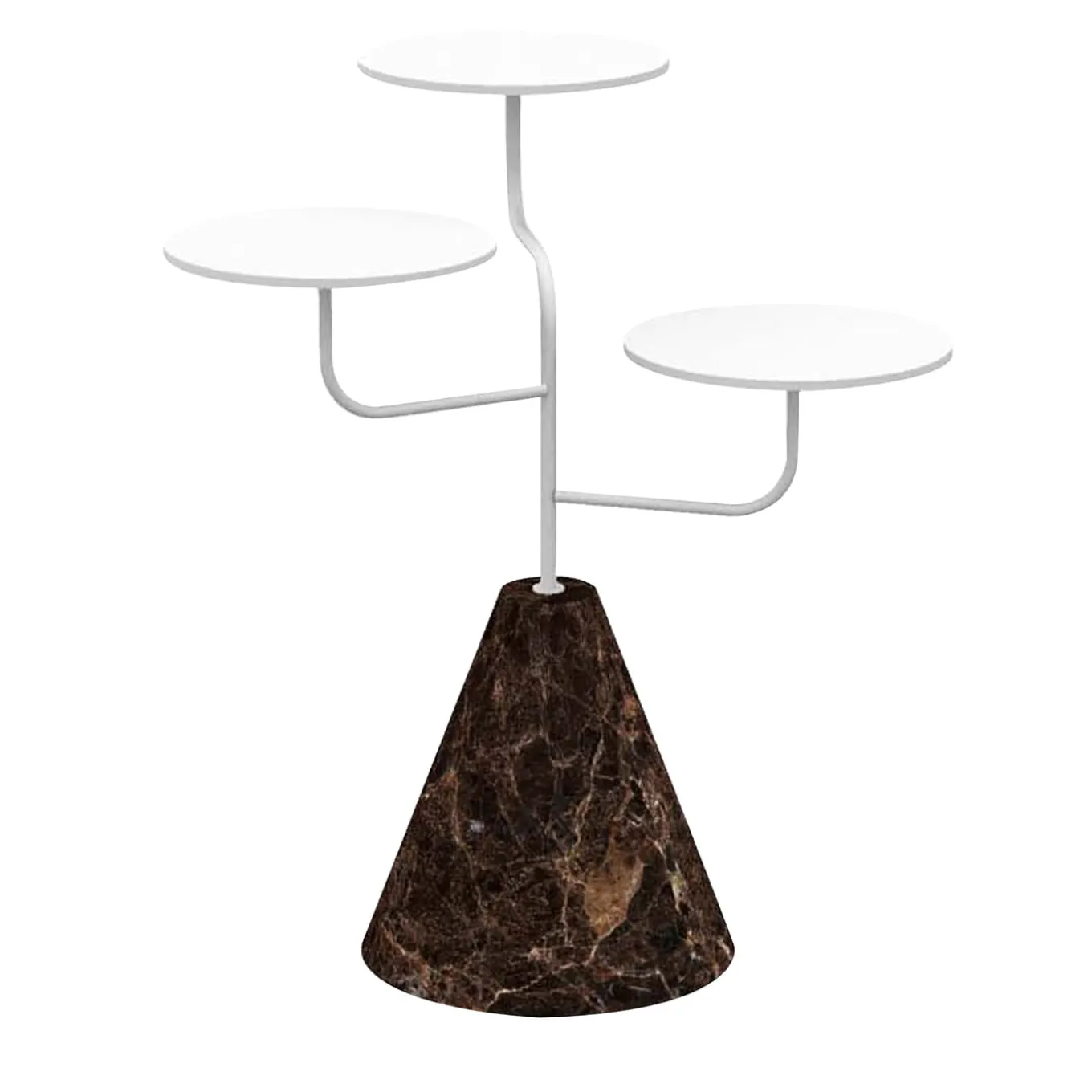 Condiviso 3-Tier White/Emperador Dark Serving Stand