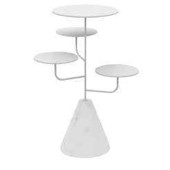 Condiviso 4-Tier White/White Carrara Serving Stand