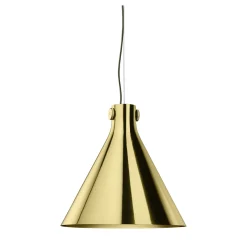 Cone Suspension Lamp in Polished Brass By Richard Hutten