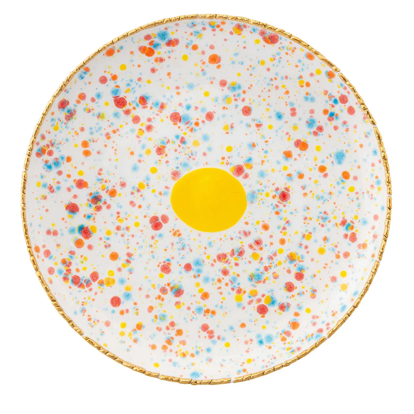 Confetti Charger with Crackled Rim