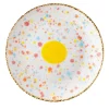 Confetti Set of 2 Dessert Plates with Crackled Rim