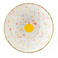 Confetti Small Salad Bowl with Crackled Rim