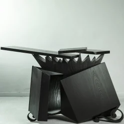 Conforme Al Plastico Black Lacquered Oak Sideboard