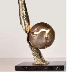 Conifer Bronze and Brass Table Lamp