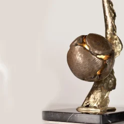 Conifer Bronze and Brass Table Lamp