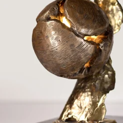 Conifer Bronze and Brass Table Lamp