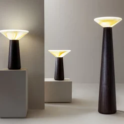 Cono da Terra Black Wood and Murano Glass Floor Lamp