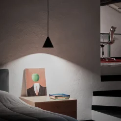 Cono Small Black Pendant Lamp by Carlo Guglielmi