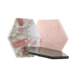 Convivio Set of 2 Coasters in Rose Portugal Marble