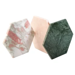 Convivio Set of 2 Coasters in Green Guatemala Marble