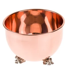 Copper Bowl with Silver Frogs