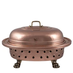 Copper Chafing Dish with Zoomorphic Feet