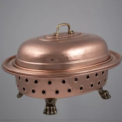 Copper Chafing Dish with Zoomorphic Feet