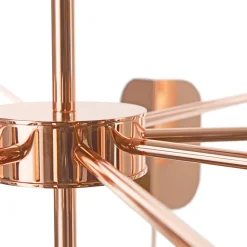 Copper Finish Iron Leaf Chandelier Led Lights Matteo Zorzenoni