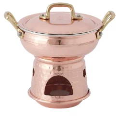 Copper Sauce Pot with Warming Base and Lid