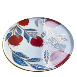 Cora Red, Blue & Gold Large Plate