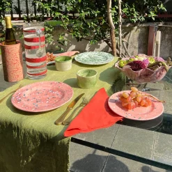 Coral Mottled Fruit Plate