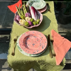 Coral Mottled Soup Plate