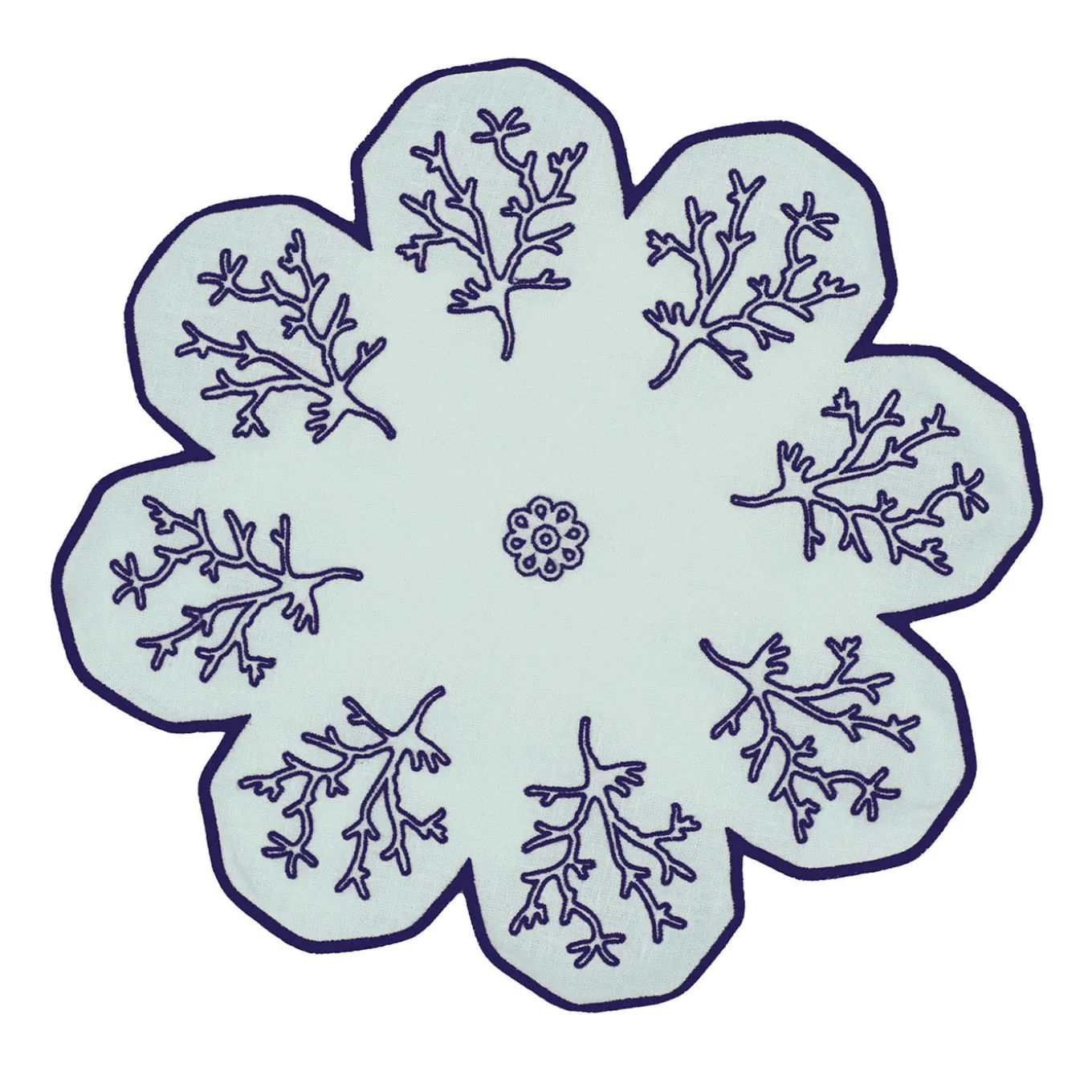 Corallo Blu Set of 2 Flower-Shaped Pale-Blue Service Placemats