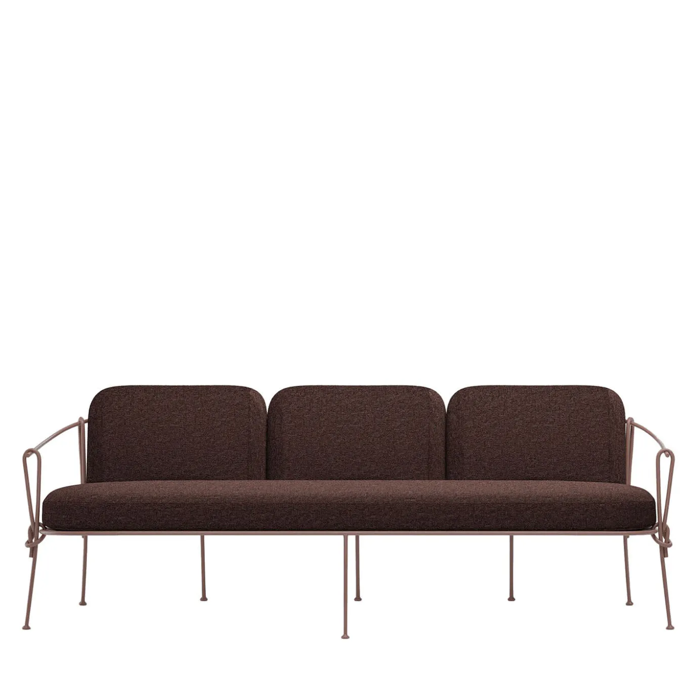 CORDA 3-Seater Brown Iron Outdoor Sofa by Zanellato&Bortotto
