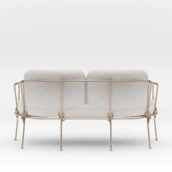 Corda Two-Seat Champagne Iron Outdoor Sofa by Zanellato&Bortotto