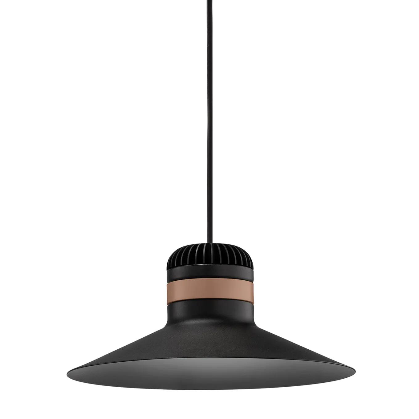 Cordea out black metal with brown leather strap outdoor pendant lamp