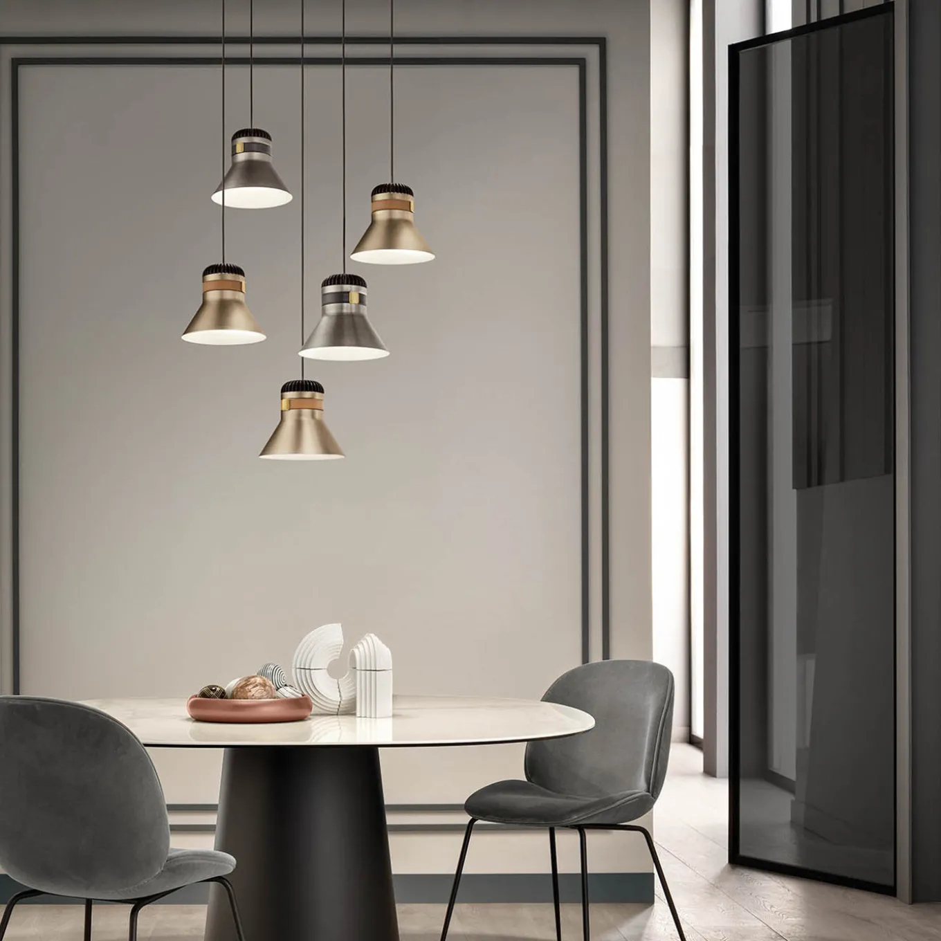 Cordea S P Satin Galvanized Metal 5-light Chandelier