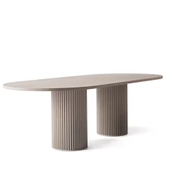 Corkcrete Beige Aluminum Dining Table