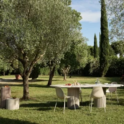 Corkcrete Beige Aluminum Dining Table