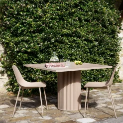 Corkcrete Taupe Aluminum Bistro Table