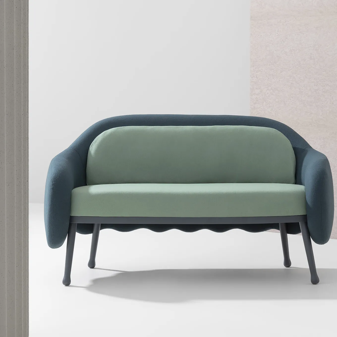 Corolla 273 Green and Blue Sofa by Cristina Celestino