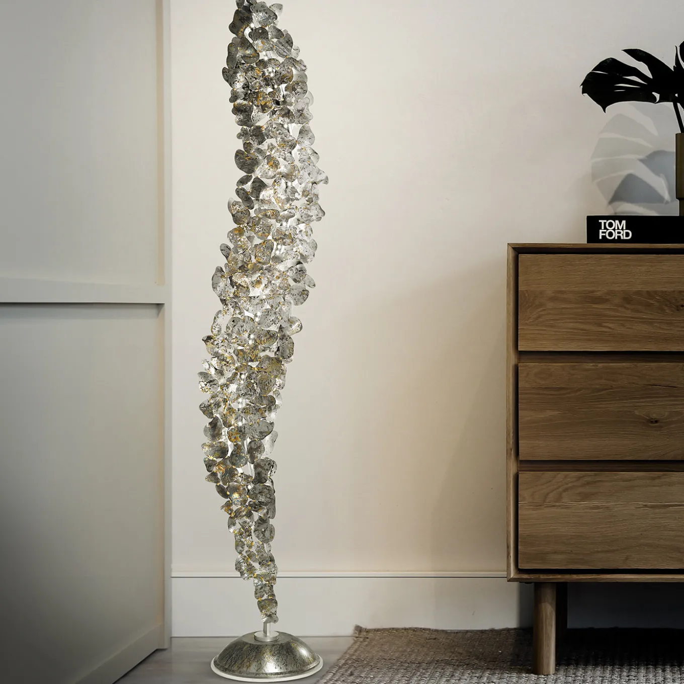 Corten Metal Floor Lamp with silver finish