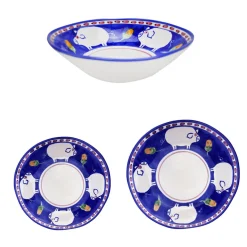 Cortile 18-Piece Blue Plate Setting