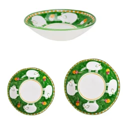 Cortile 18-Piece Green Plate Setting