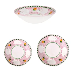 Cortile 18-Piece Pink Plate Setting