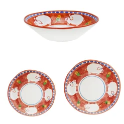 Cortile 18-Piece Red Plate Setting