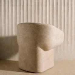 Cosimo Beige Marble Sculptural Chair