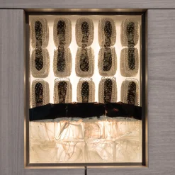 Cosmopolitan 2-Door Inlaid Gray Wooden Bar Cabinet