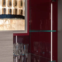 Cosmopolitan 2-Door Inlaid Gray Wooden Bar Cabinet