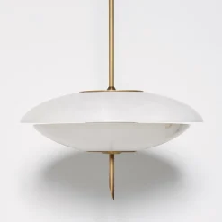 Cosmos Anticated Satin brass and Alabaster Chandelier