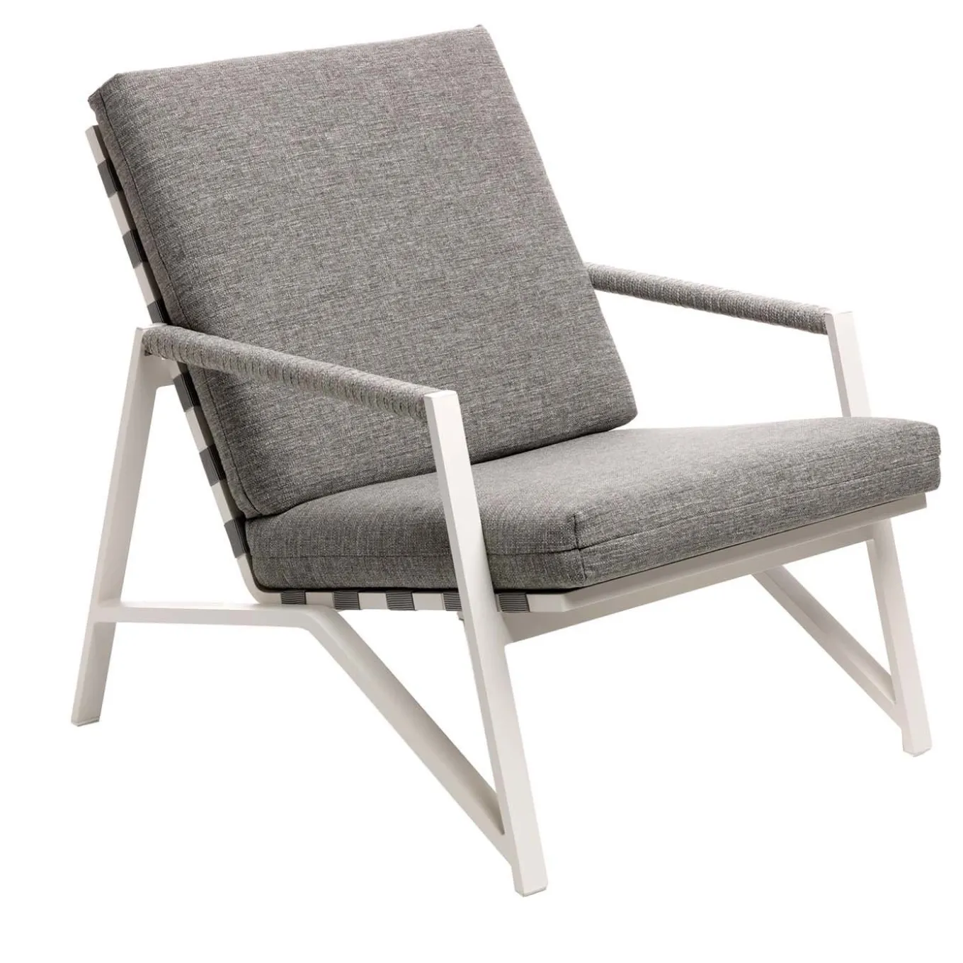 Cottage Gray Armchair with White Frame