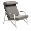 Cottage Gray Lounge Armchair with White Frame
