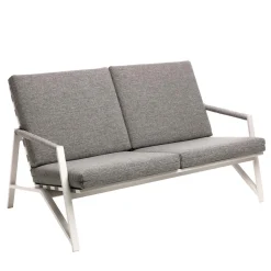 Cottage Gray 2-Seat Sofa with White Frame