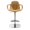 Couture Orange Leather Swivel Stool