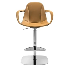 Couture Orange Leather Swivel Stool