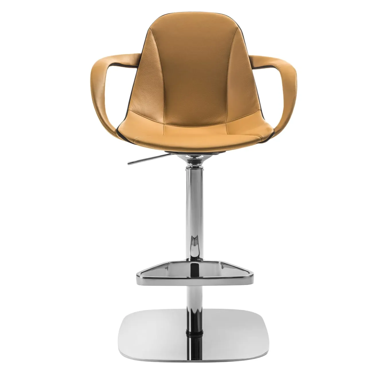 Couture Orange Leather Swivel Stool