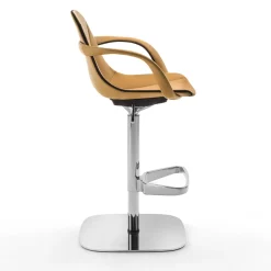 Couture Orange Leather Swivel Stool