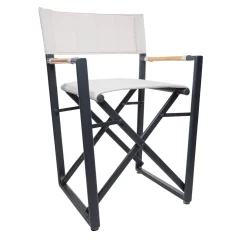 Cream Aluminum Director Armchair